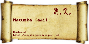 Matuska Kamil névjegykártya